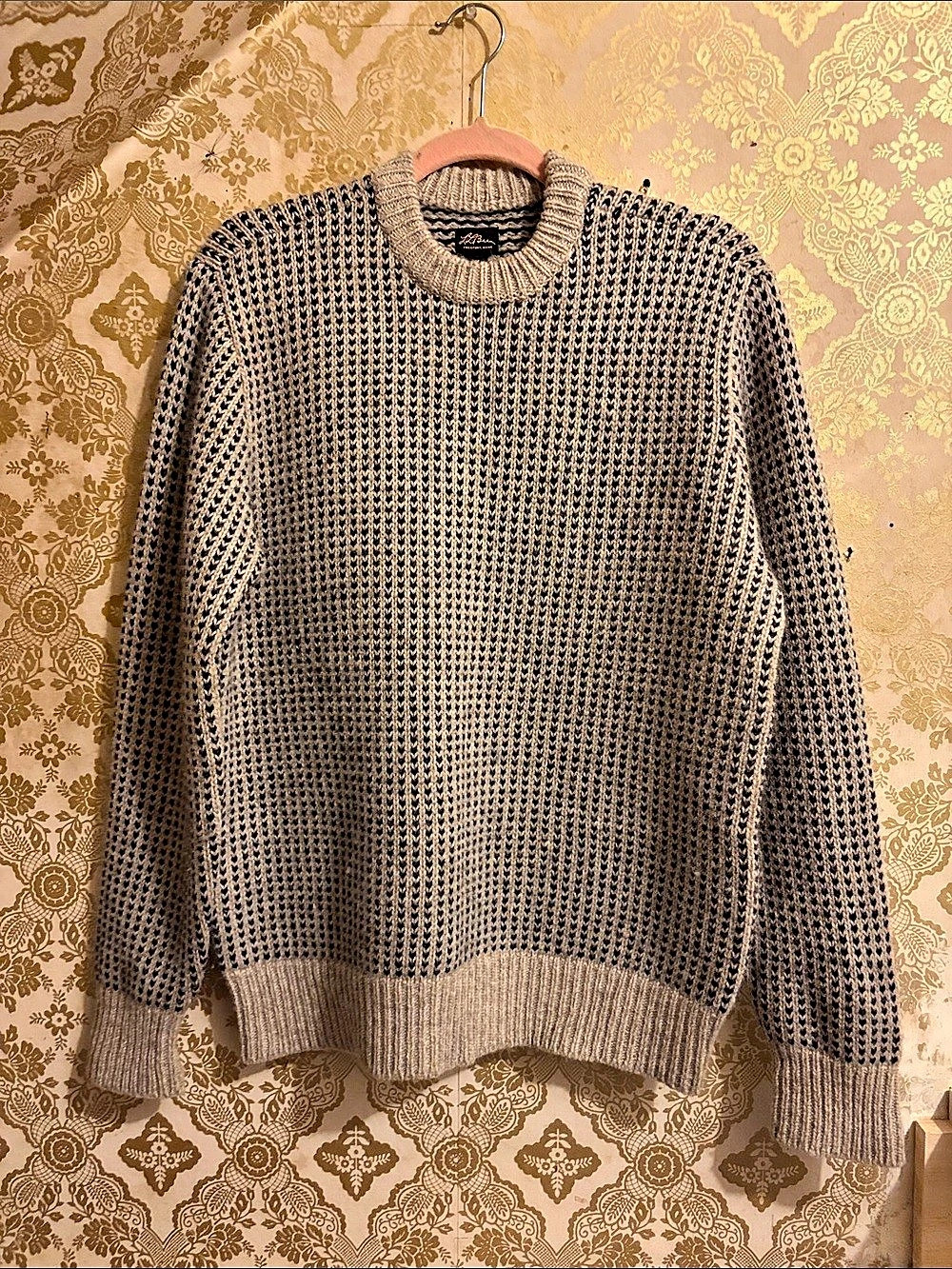 Vintage L.L.Bean 100% Wool Birdseye Knit Sweater